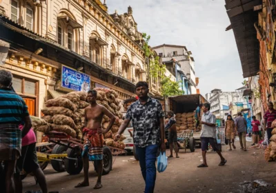 Sri Lanka currency in daily use at Pettah market in Colombo