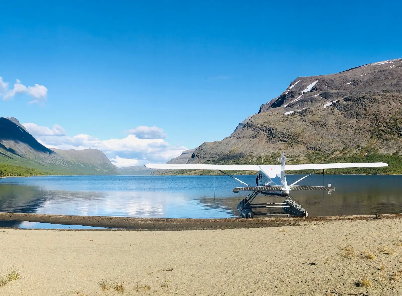 a seaplane at the shore, the water-based half of sri lanka domestic flights