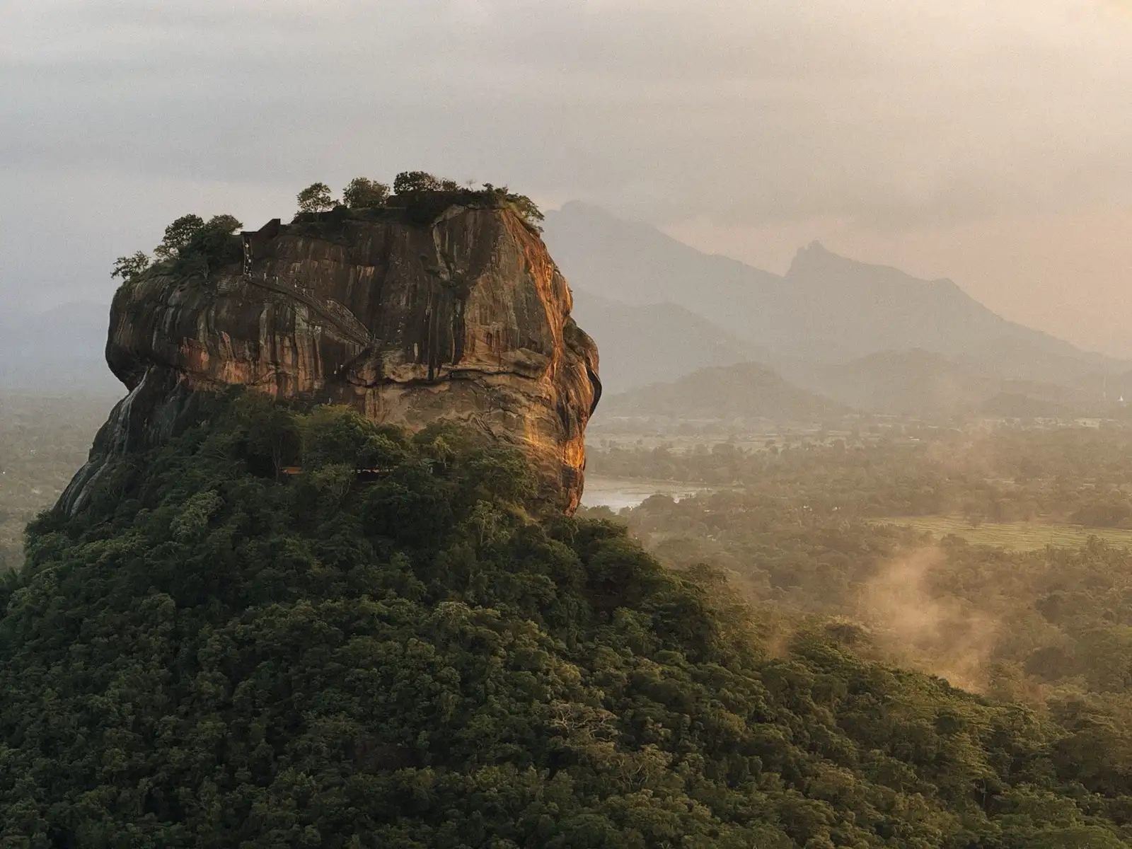 Sigiriya Rock from the air, the landmark on the Cultural Triangle flight path