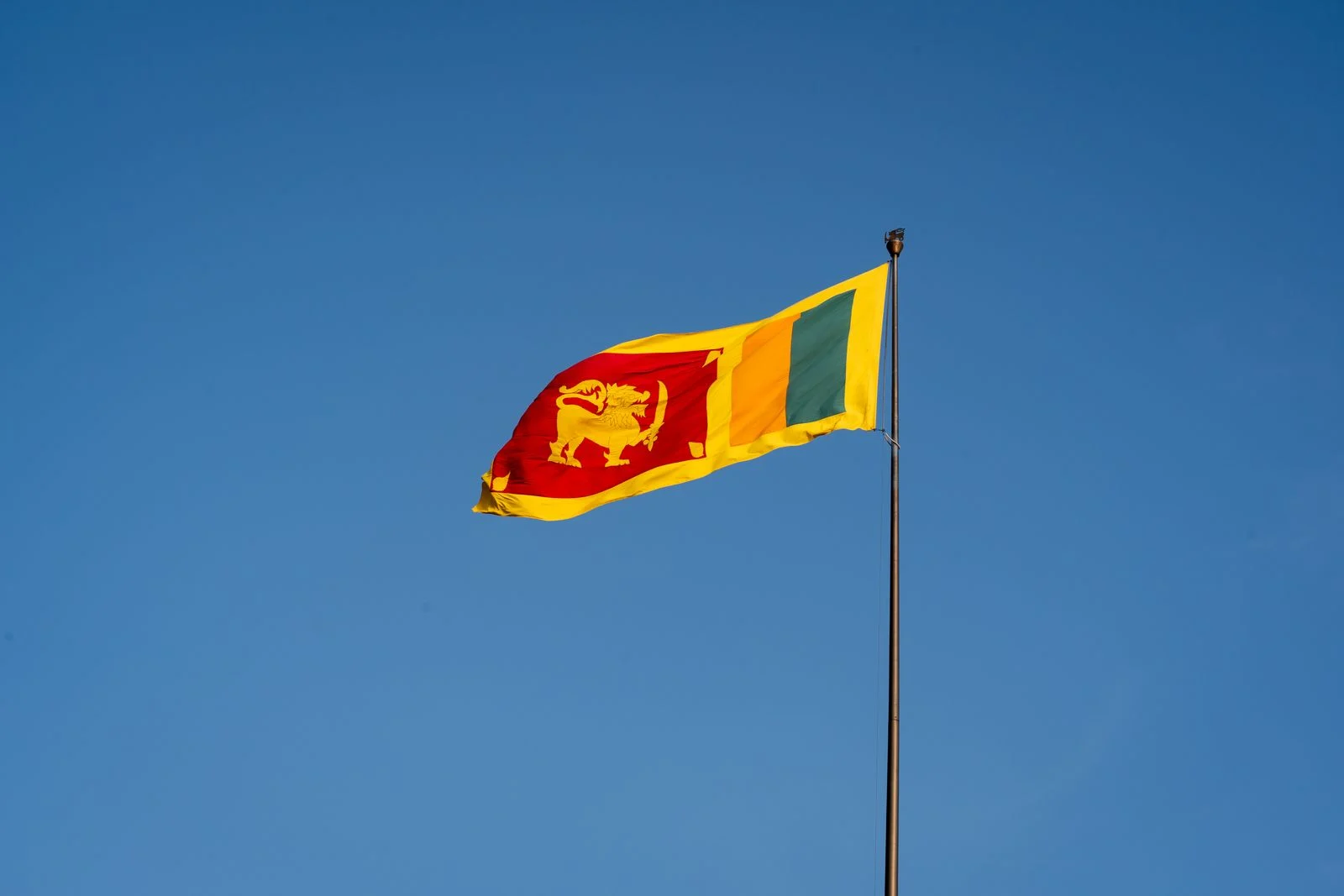 The Sri Lankan flag in Colombo, where the Sri Lanka ETA visa free list was set in 2026